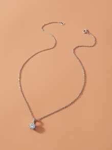 Collar con diamante de imitación - Plateado - Ver 2