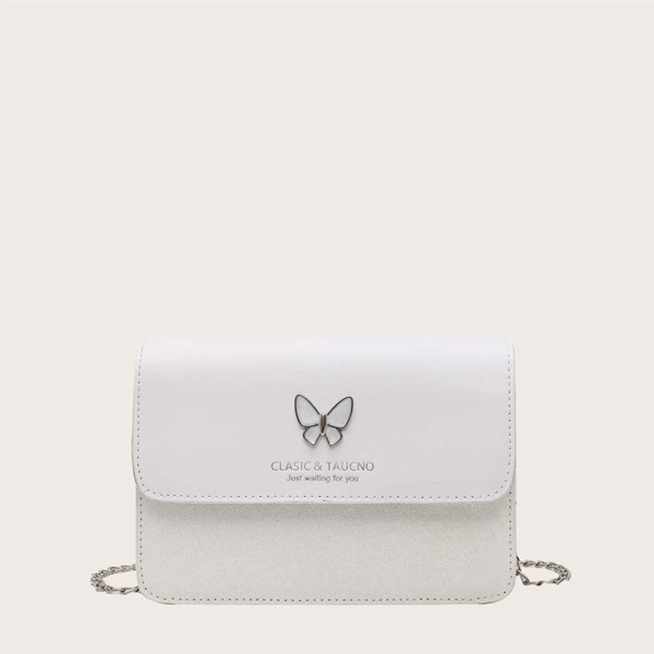 

Girls Flap Chain Crossbody Bag, White