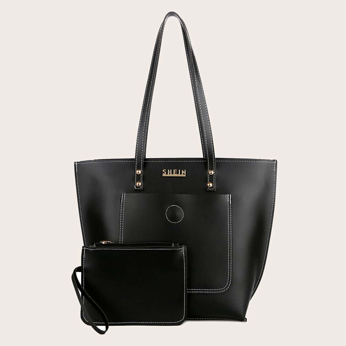 

Large Capacity Tote Bag With Purse, Black