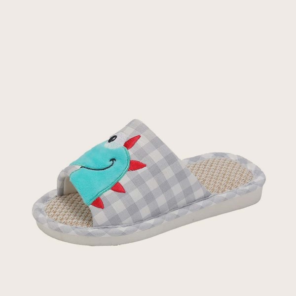 

Toddler Girls Cartoon Graphic Fluffy Slippers, Grey