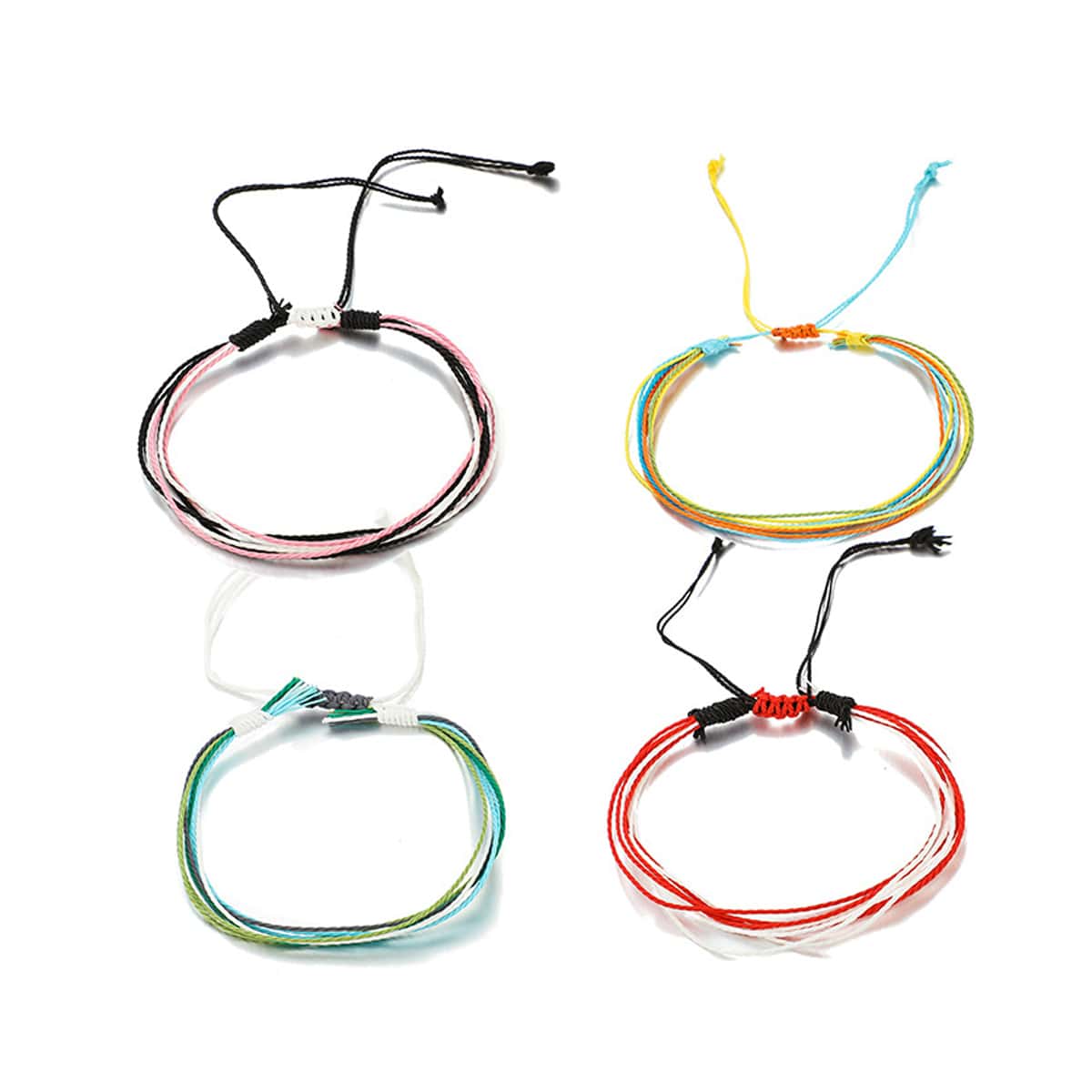 

4pcs Rope Bracelet, Multicolor
