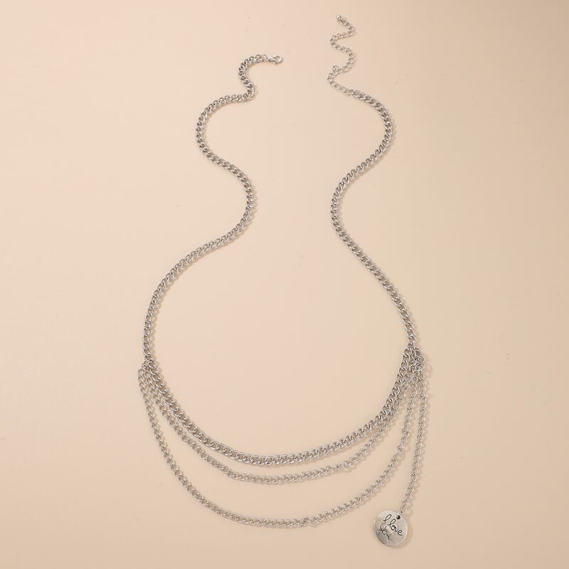 

Coin Layered Waist Chain, Silver