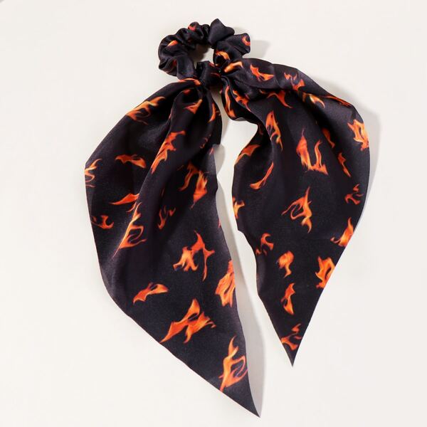 

Flame Pattern Scrunchie Scarf, Multicolor