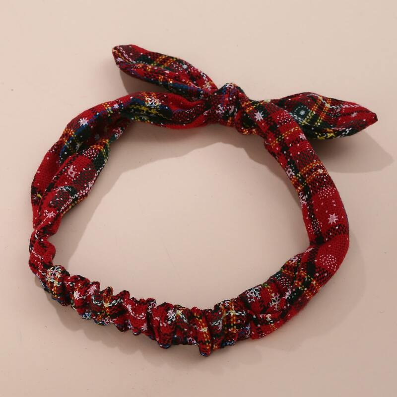 

Snowflake Print Tartan Headband, Multicolor