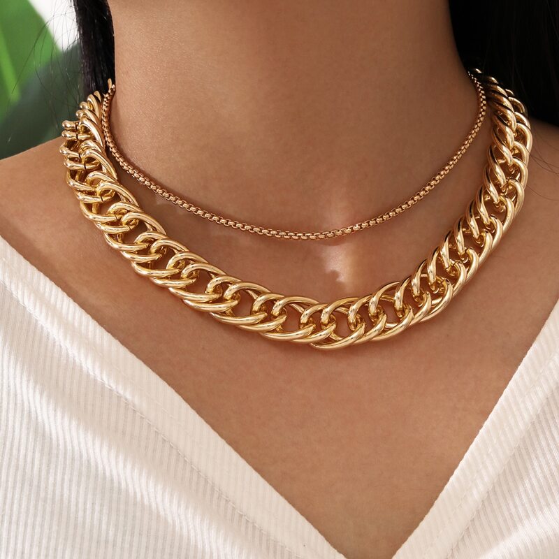 

Chunky Chain Necklace, Gold