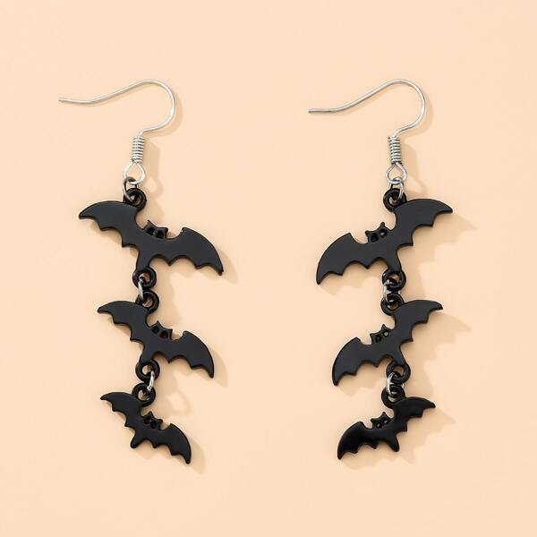 

Bat Decor Drop Earrings, Black