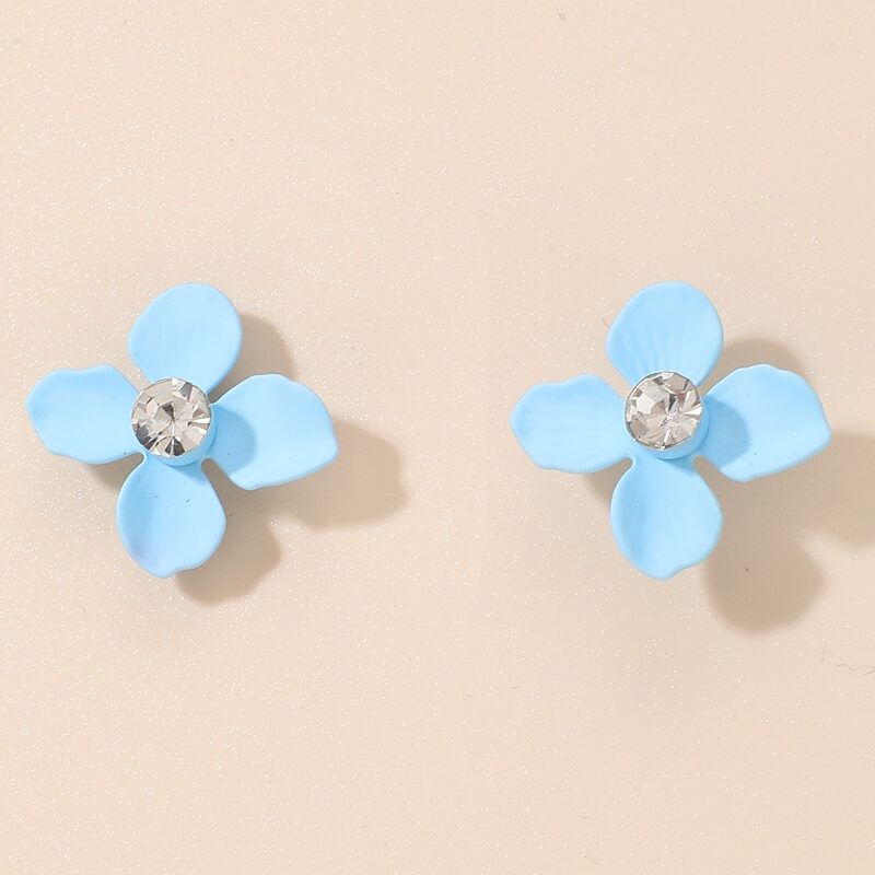 

Floral Stud Earrings, Blue