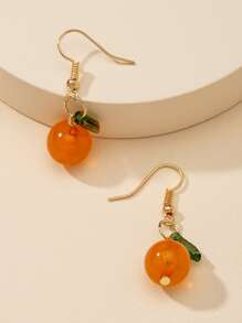 1对创意卡通橙子和猕猴桃吊坠耳环，个性化设计，适合女性和女孩，是日常佩戴、约会和节日礼物的完美之选。 - 彩色 - 查看 2