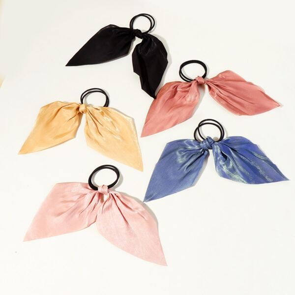 

5pcs Toddler Girls Bow Decor Hair Tie, Multicolor