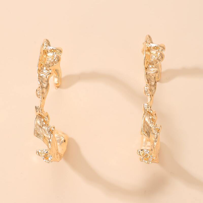

Textured Hoop Earrings, Gold