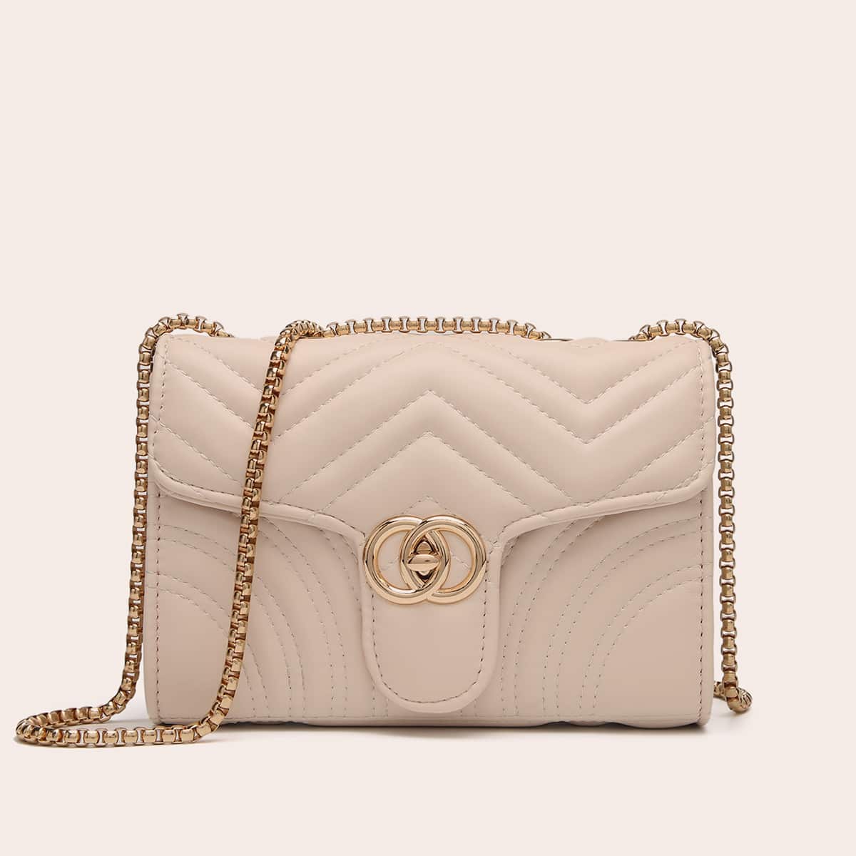 

Stitch Detail Crossbody Bag, Apricot