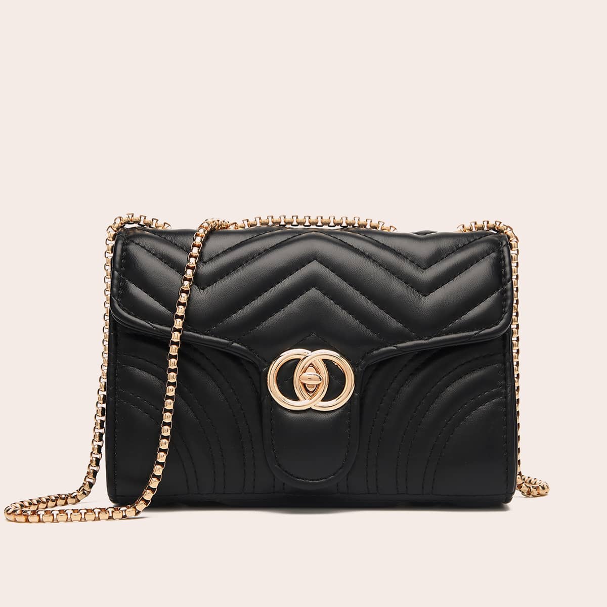 

Stitch Detail Crossbody Bag, Black