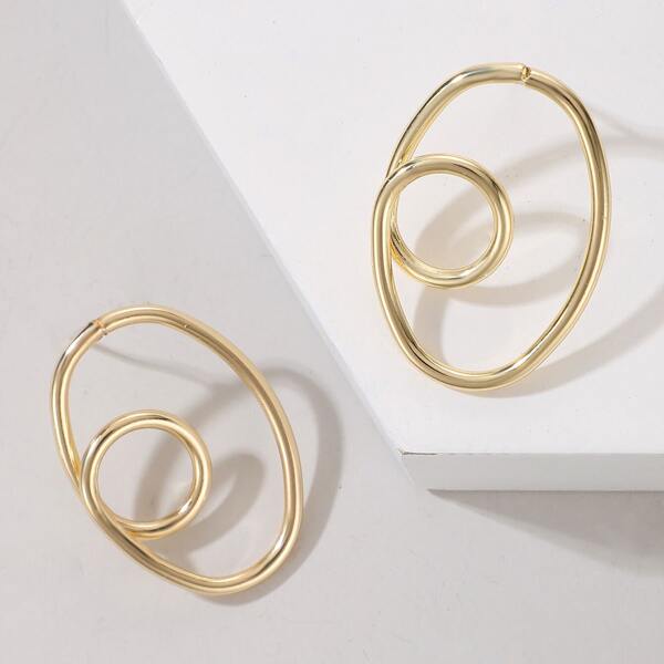 

Geometric Stud Earrings, Gold