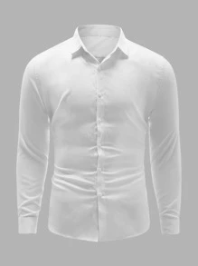 Manfinity Mode Men Button Through Oxford Shirt - White - View 1