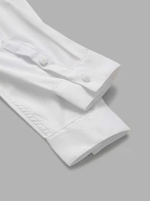 Manfinity Mode Men Button Through Oxford Shirt - White - View 4