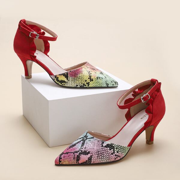 

Snakeskin Print Pumps, Multicolor