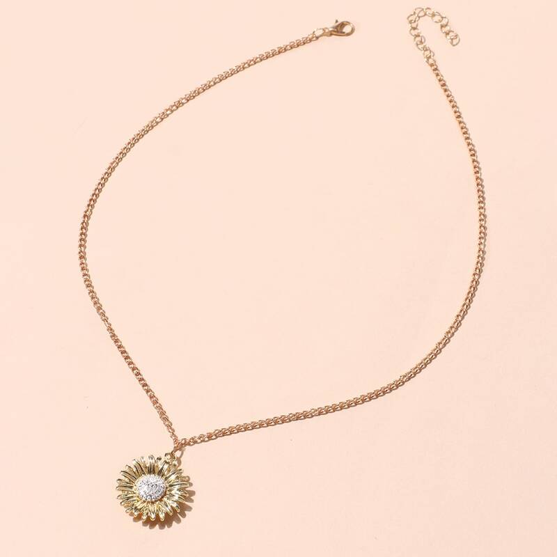 

Sunflower Pendant Necklace, Gold