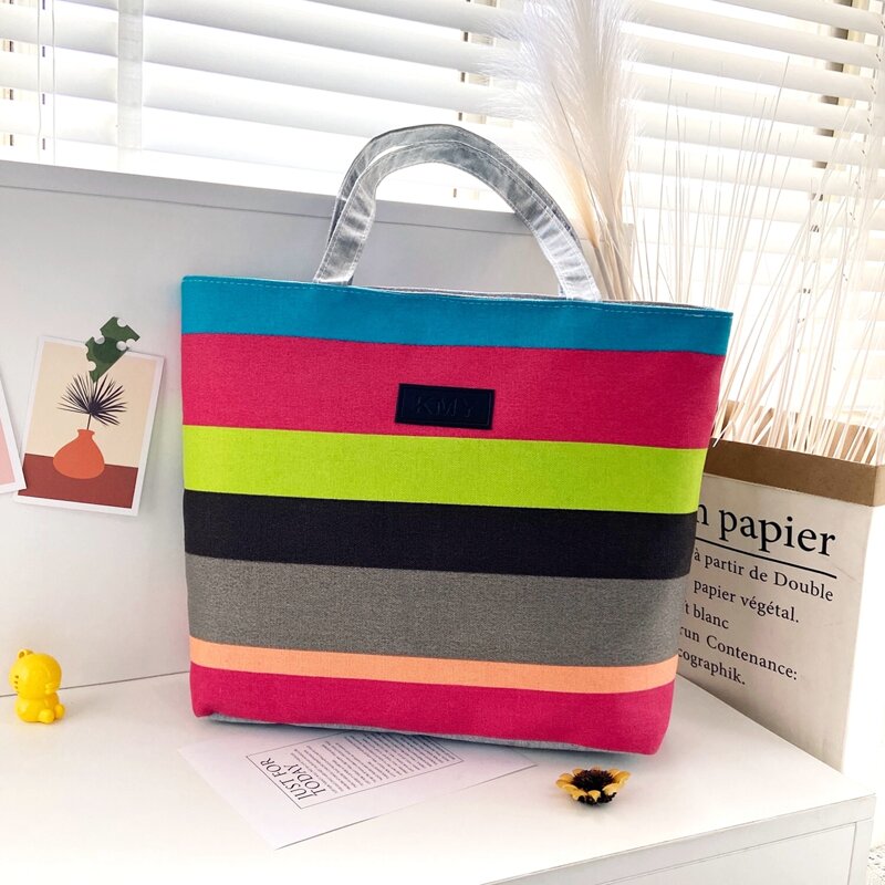 

Colorblock Striped Tote Bag, Multicolor