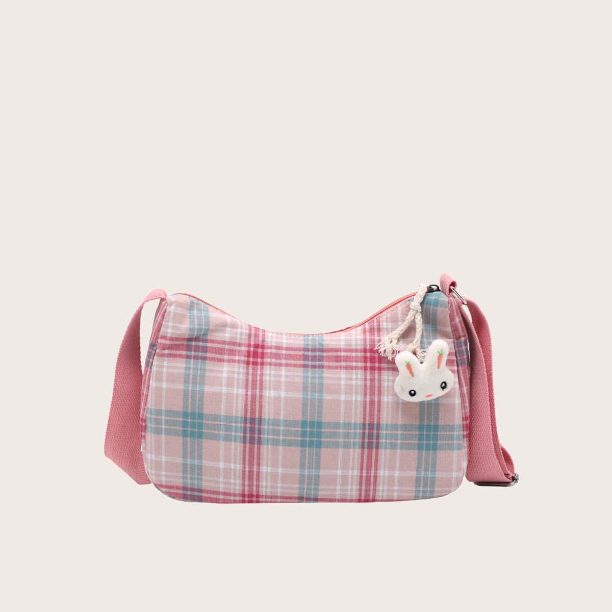 

Tartan Canvas Baguette Bag, Multicolor