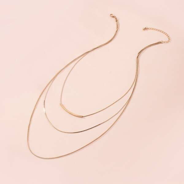 

Simple Layered Necklace, Gold