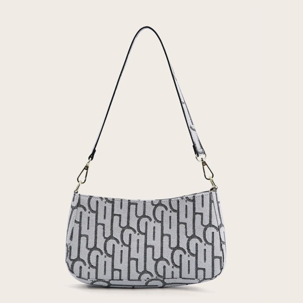 

Graphic Print Baguette Bag, Multicolor