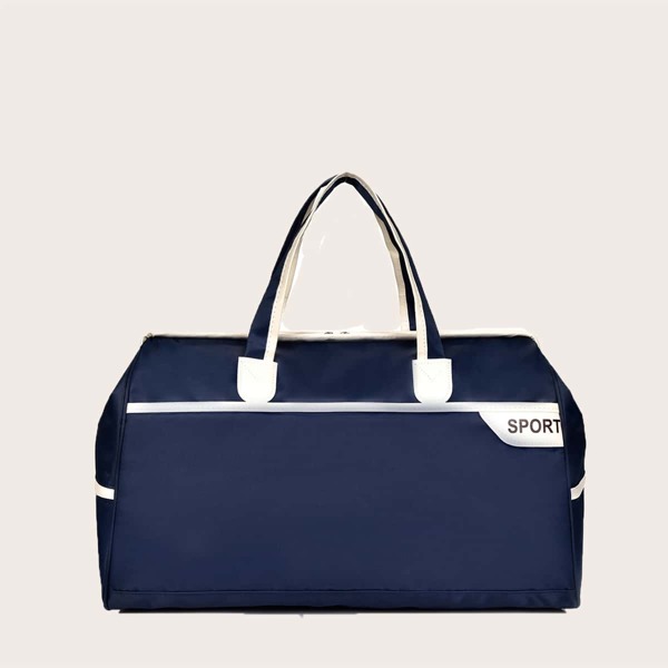 

Letter Graphic Duffle Bag, Blue