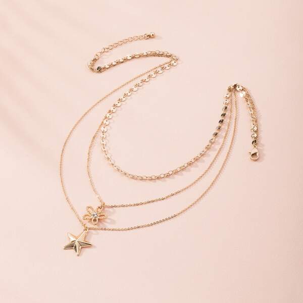 

Star Charm Layered Necklace, Gold