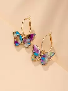 Butterfly Charm Drop Earrings