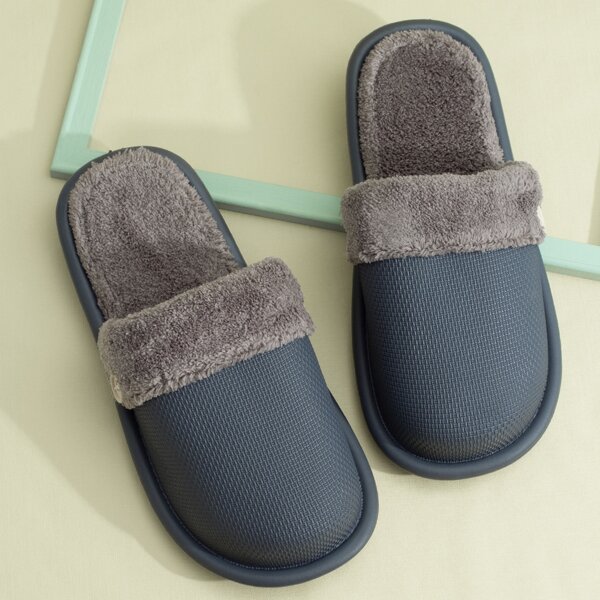 

Men Button Decor Slippers, Dark grey