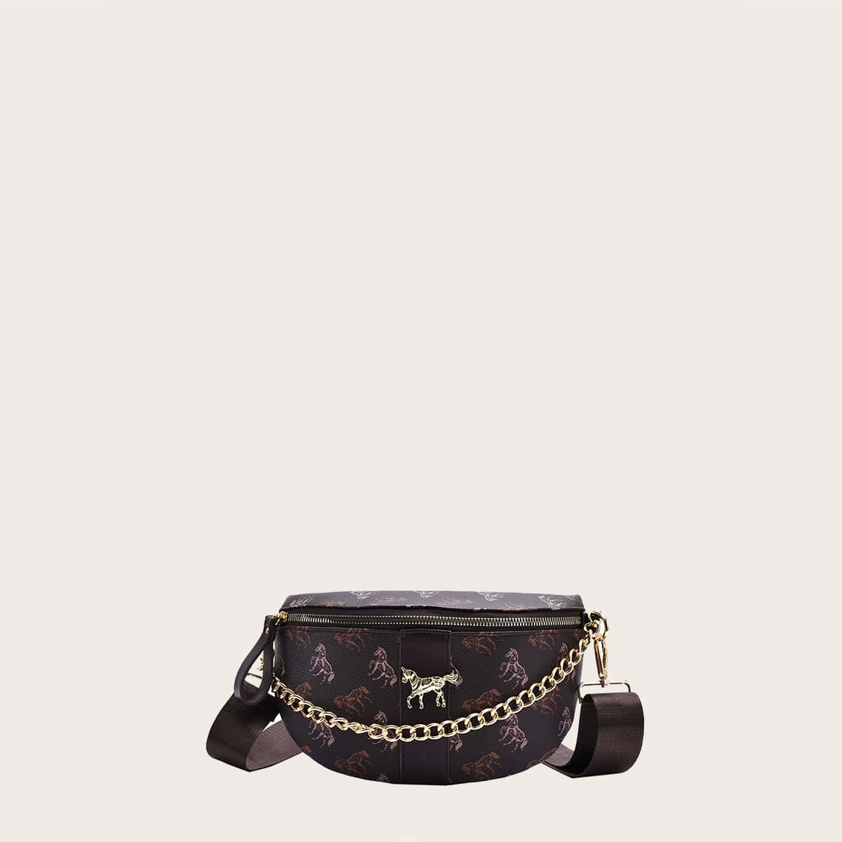 

Metal Horse Decor Fanny Pack, Brown