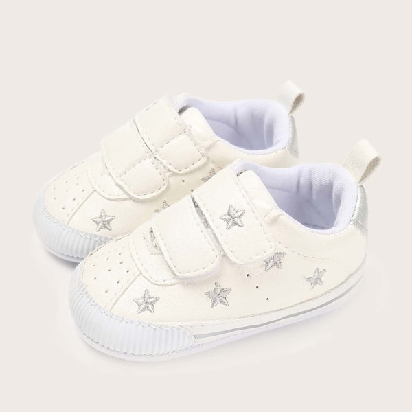 

Baby Girls Star Embroidered Sneakers, Silver