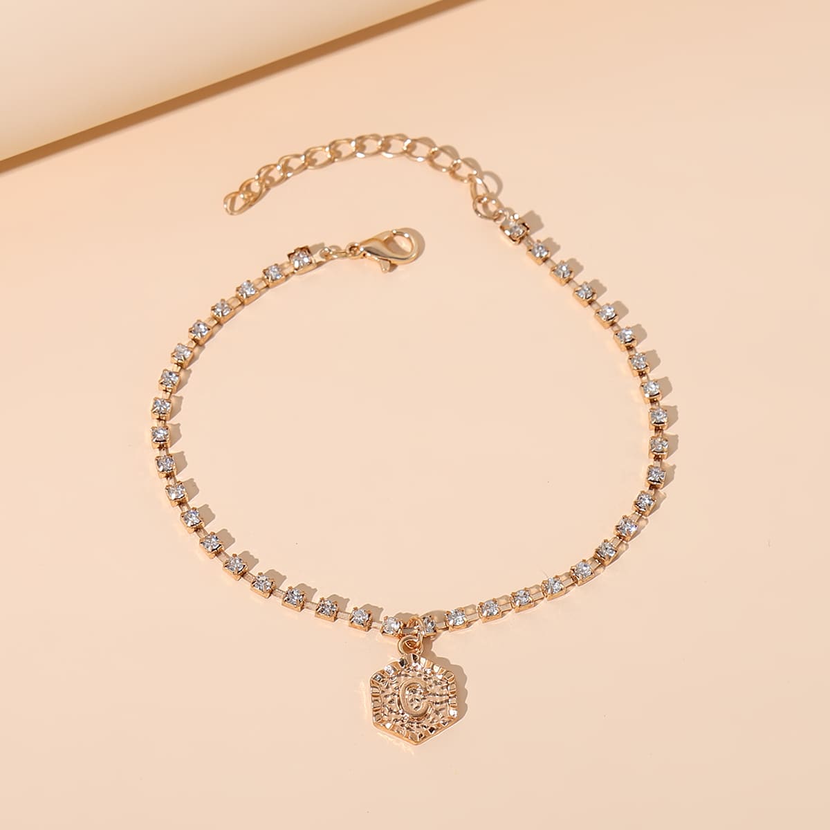 

Geo Charm Chain Anklet, Gold