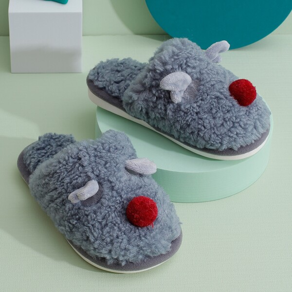 

Boys Cartoon Design Fluffy Slippers, Navy blue