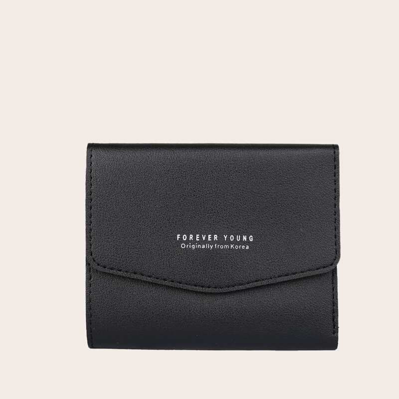 

Letter Graphic Fold Over Purse, Black