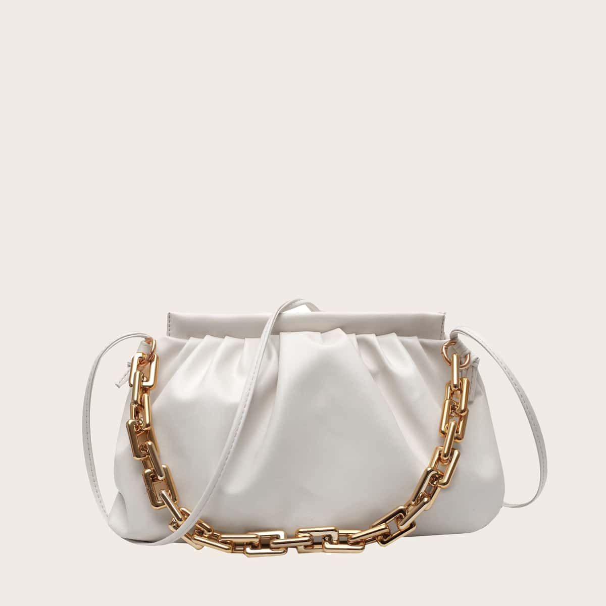 

Minimalist Ruched Bag, White