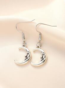 月亮耳墜 - 銀色 - 查看 3