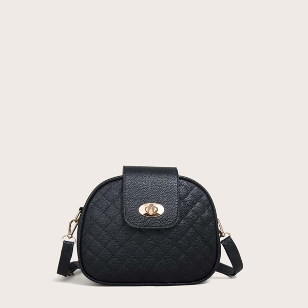 

Quilted Crossbody Bag, Black