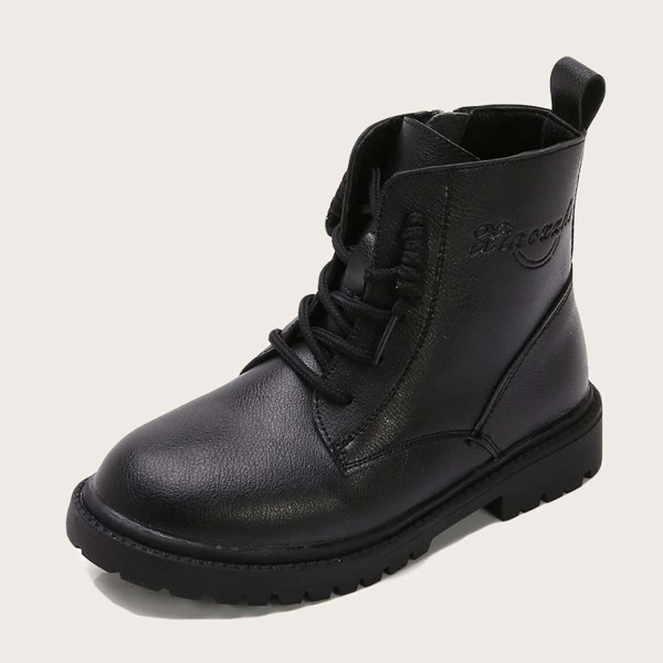 

Girls Lace-up Front Combat Boots, Black