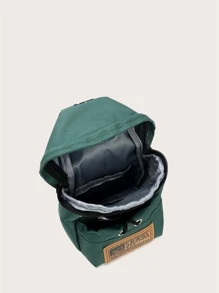 Mini Letter Graphic Sling Bag With Drawstring - Green - View 4