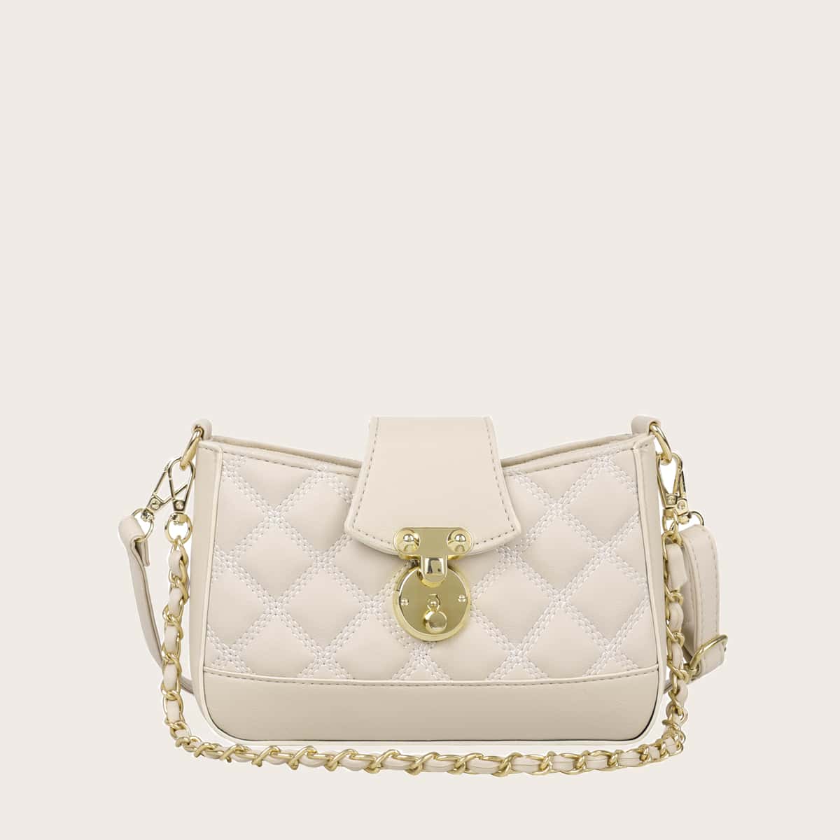 

Quilted Shoulder Bag, Beige