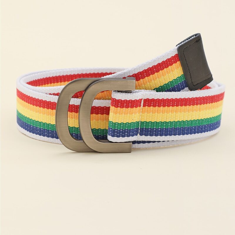 

Guys Colorful Stripe Belt, Multicolor