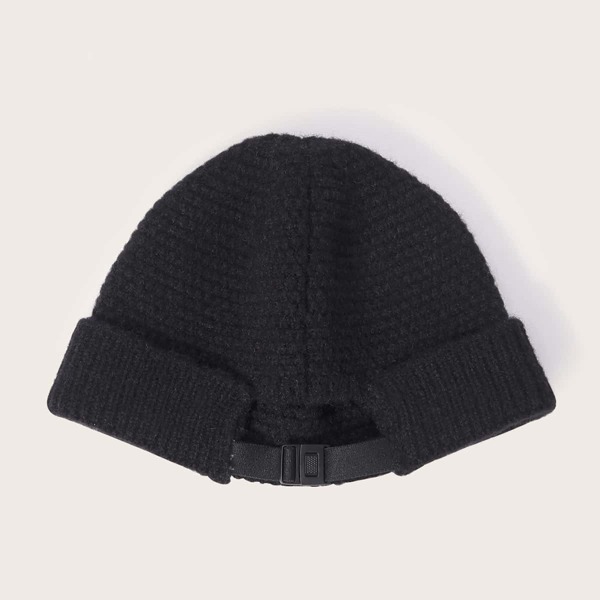 

Men Cuffed Knit Beanie, Black