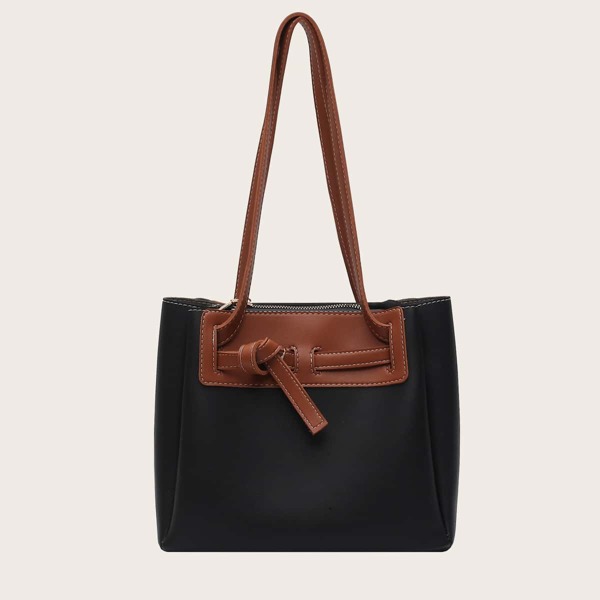 

Knot Design Tote Bag, Black