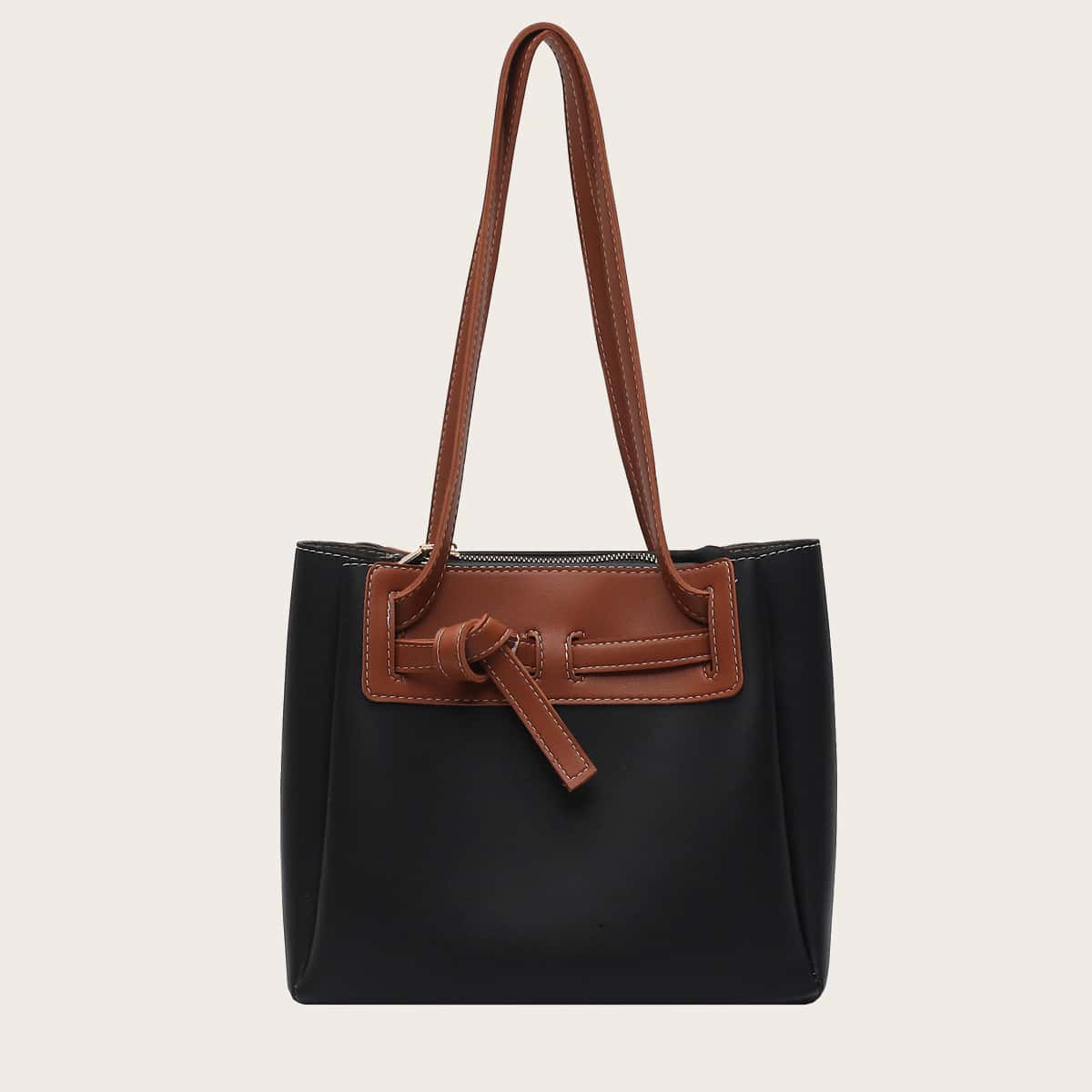 

Knot Design Tote Bag, Black