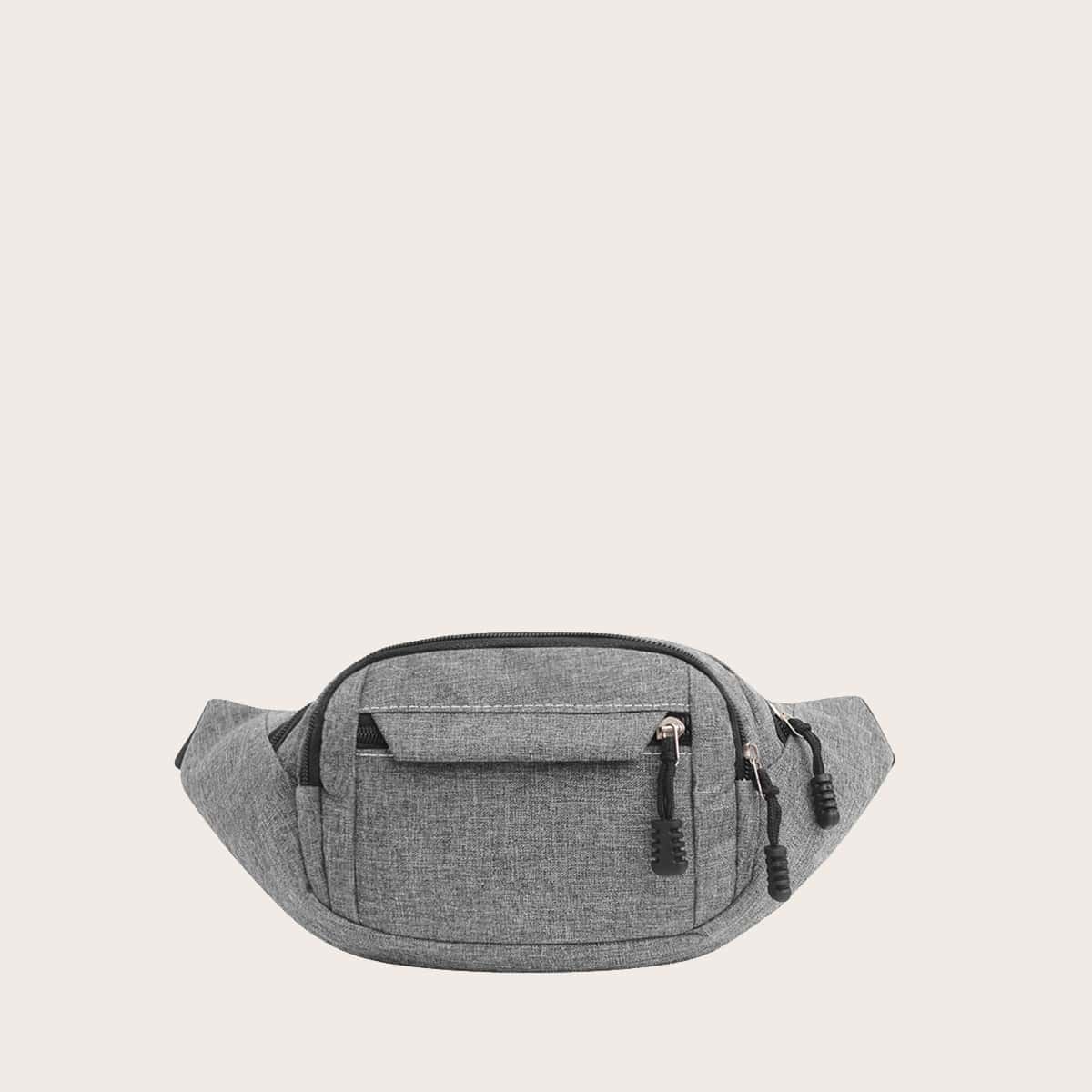 

Zipper Front Fanny Pack, Grey