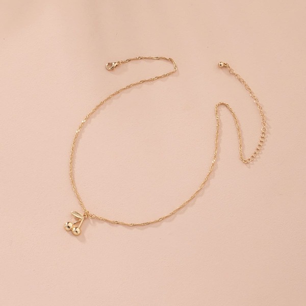 

Gold Cherry Charm Necklace