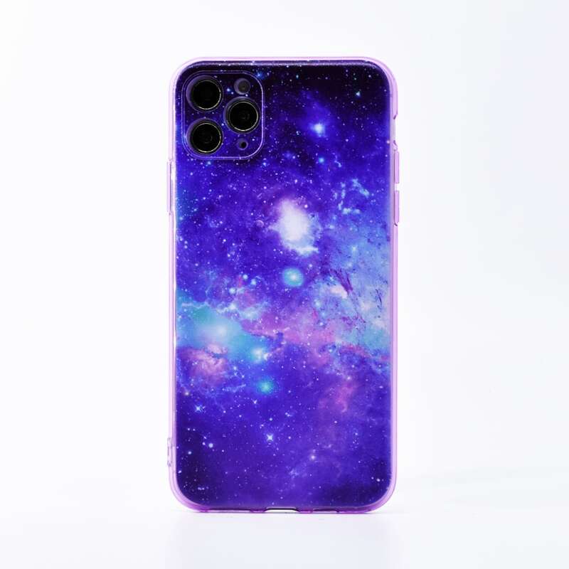 

1pc Galaxy Print iPhone Case, Multicolor