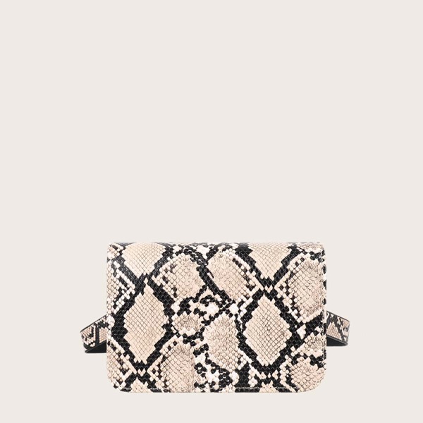 

Snakeskin Print Belt Bag, Multicolor