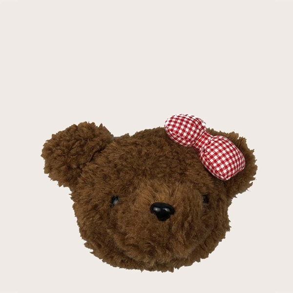 

Girls Fluffy Bear Design Crossbody Bag, Brown