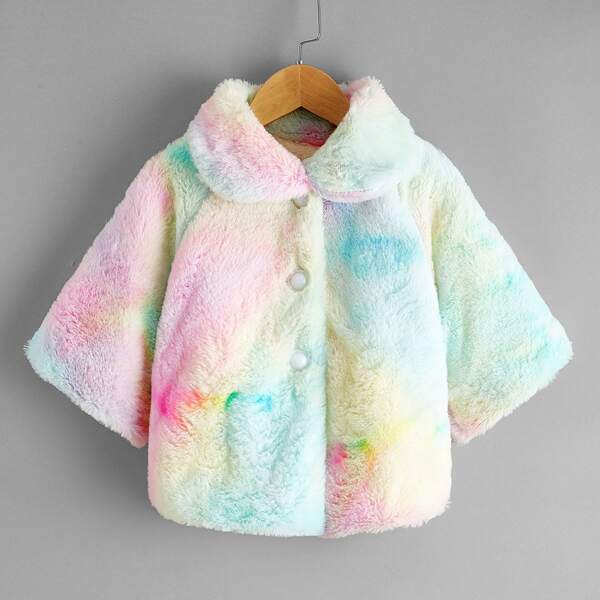 

Toddler Girls Tie Dye Teddy Coat, Multicolor